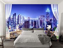Load image into Gallery viewer, Wall Mural 3D Wallpaper Blue Night View, City Building Wall Decoration Art - EK CHIC HOME