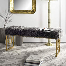 Load image into Gallery viewer, Luxury Flokati/Gold Bench - EK CHIC HOME