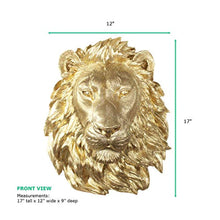 Load image into Gallery viewer, Wall Large Gold Lion Head 17&quot; - Handmade Farmhouse Decor - EK CHIC HOME