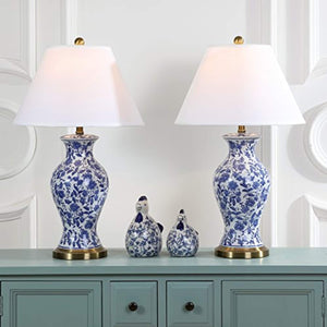 CHIC Safavieh Floral Urn Blue and White 29-inch Table Lamp (Set of 2) - EK CHIC HOME