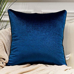 Pack of 2 Luxury Velvet  Soft Decorative Square Throw Pillow Covers  24 x 24 - EK CHIC HOME