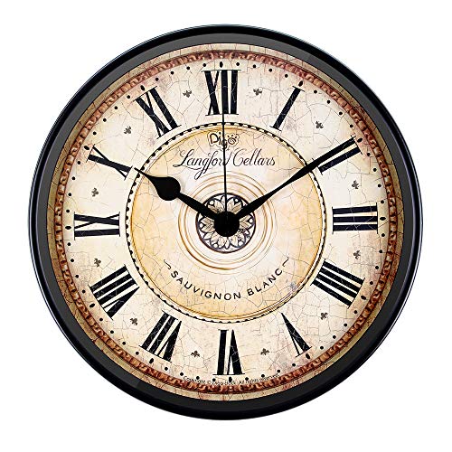 12 inch Black Wall Clock European Style Retro Vintage Clock Non - Ticking - EK CHIC HOME