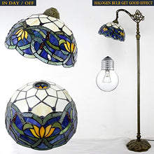 Load image into Gallery viewer, Tiffany  Floor Lamp Stained Glass Lotus Lampshade in 64 Inch Tall Antique Arched Base - EK CHIC HOME