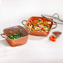 Load image into Gallery viewer, Copper Chef 4-Piece Deep Casserole Pan Set (8&quot;, 12&quot;) - EK CHIC HOME