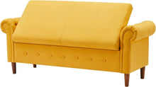 Load image into Gallery viewer, Fabric Armed Storage Ottoman Bench Contemporary Rolled Arm - EK CHIC HOME