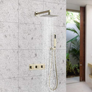 Shower Faucet Set Wall Mounted Rain Shower System High Pressure 8" Inch Shower - EK CHIC HOME