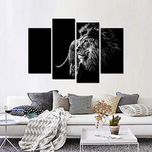 Load image into Gallery viewer, Black and White Lion Head Portrait Wall Art Painting Print On Canvas - EK CHIC HOME