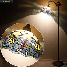 Load image into Gallery viewer, Tiffany  Floor Lamp Stained Glass Lotus Lampshade in 64 Inch Tall Antique Arched Base - EK CHIC HOME