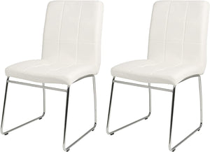 Living Room Chairs Set of 2 - Faux Leather Accent Chairs - EK CHIC HOME