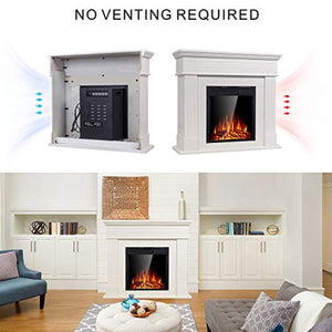 Electric Fireplace Inserts Freestanding Wood Heater Stone Mantel - EK CHIC HOME