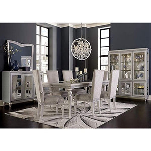 Plaza 9 Piece Dining Set - Table, 2 Arm, 6 Side Chairs in Dove Grey - EK CHIC HOME