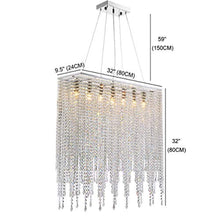 Load image into Gallery viewer, Modern Rectangle Island Crystal Chandelier Pendant Lamp Light Fixture 7 Lights - EK CHIC HOME