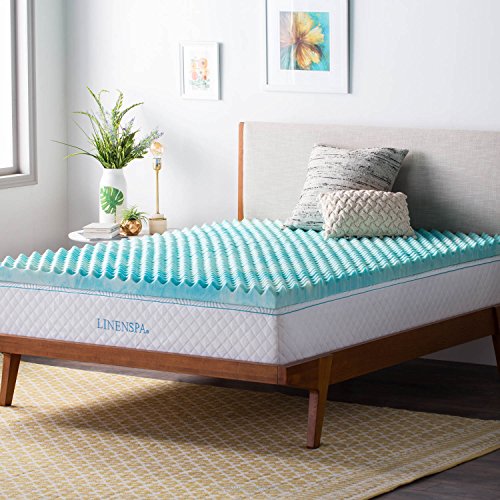 3 Inch Convoluted Gel Swirl Memory Foam Mattress Topper - Relieves Pressure Points - EK CHIC HOME