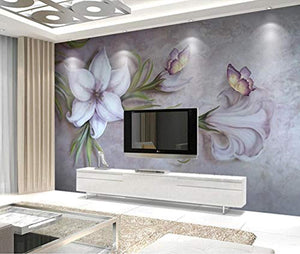 Wall Mural 3D Wallpaper Embossed Vintage Floral Butterfly Art 350cm×256cm - EK CHIC HOME