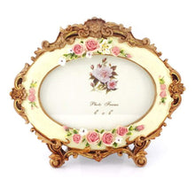 Load image into Gallery viewer, 4x6 Inches Victorian Floral Decorated Oval Photo Frame for Home Decor - EK CHIC HOME