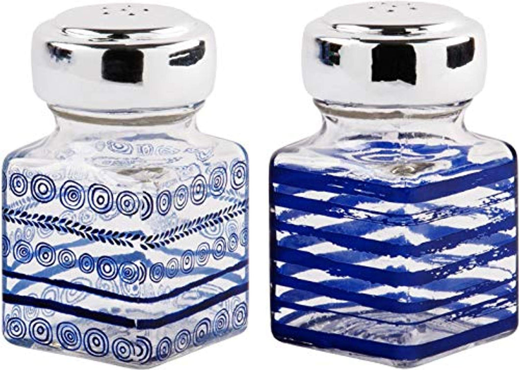 Salt and Pepper Shakers Indigo Daze 2 Inches x 2 Inches x 3.5 Inches - EK CHIC HOME