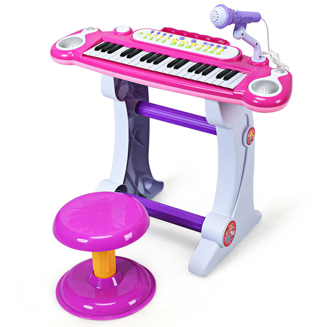 Kids Electronic Keyboard Piano MP3 Input /Stool Toy - EK CHIC HOME