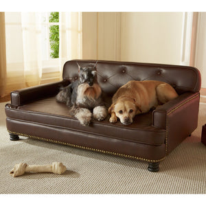 Pet Library Sofa Dog Bed, Large, 30"x40"x18", Gray - EK CHIC HOME