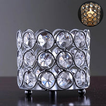 Load image into Gallery viewer, Silver Elegant Votive Tealight Crystal Candle Holder - EK CHIC HOME