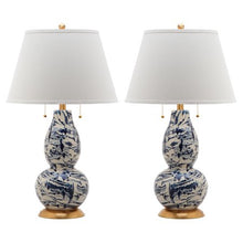 Load image into Gallery viewer, Color Swirls Glass Table Lamp with CFL Bulb, Multiple Colors, Set of 2 - EK CHIC HOME