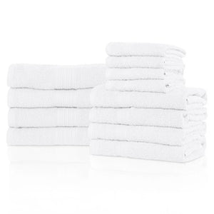 Superior Eco-friendly 100% Cotton,Ultra Absorbent 12-Piece Towel Set - EK CHIC HOME