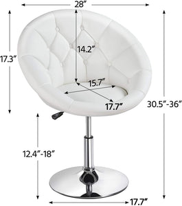 Adjustable Modern Round Tufted Back Chair Tilt Swivel Chair - EK CHIC HOME
