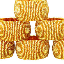 Load image into Gallery viewer, Handmade Beaded Napkin Rings, Gold (Set of 12) - EK CHIC HOME