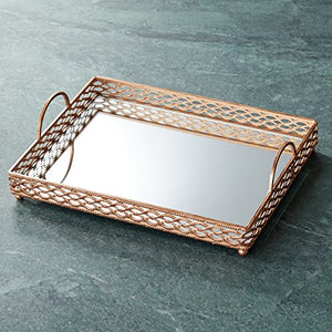 Antique Gold Mirrored Tray - EK CHIC HOME