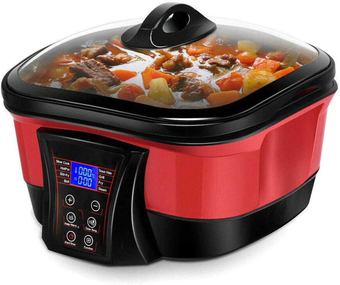 Multi Cooking 8 in 1 Multi Cooker Programmable Multiple Cooking Options w/ Non-stick