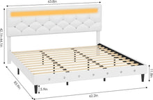 Load image into Gallery viewer, Modern Upholstered Platform Bed Frame with LED Headboard - EK CHIC HOME