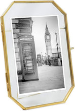 Load image into Gallery viewer, 4x6 Vintage Style Octagon Brass &amp; Glass, Metal Floating - EK CHIC HOME
