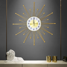 Load image into Gallery viewer, Large Wall Clock Metal Decorative, Mid Century Silent Non-Ticking - EK CHIC HOME