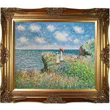 Load image into Gallery viewer, Cliff Walk at Pourville Painting with Victorian Gold Frame by Monet - EK CHIC HOME