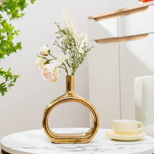 Load image into Gallery viewer, Ceramic Vase Golden Set of 2 Modern Home Decoration Porcelain Vase - EK CHIC HOME