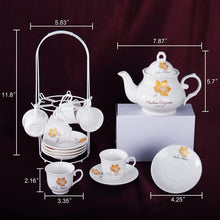 Load image into Gallery viewer, Porcelain Tea Gift Sets,  Including White Metal Stand - EK CHIC HOME