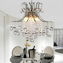 Load image into Gallery viewer, Modern 6 Lights Chrome Finish Crystal Chandeliers Flush Mounted Pendant - EK CHIC HOME