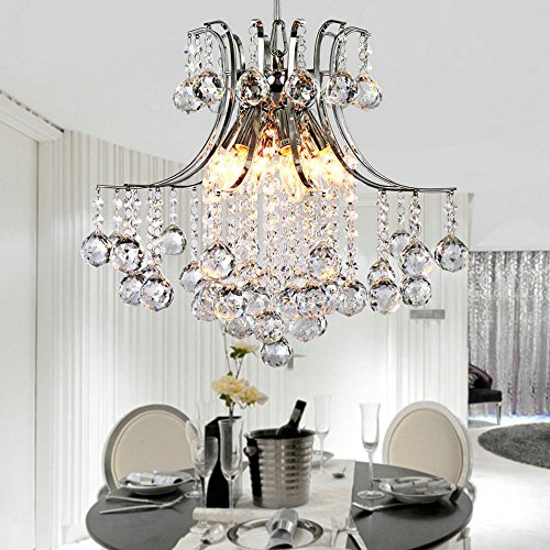 Modern 6 Lights Chrome Finish Crystal Chandelier - EK CHIC HOME