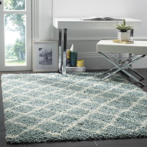 Dallas Shag Collection  Ivory and Grey Area Rug (8' x 10') - EK CHIC HOME