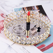 Load image into Gallery viewer, Crystal Beads Round Mirrored Decorative Tray - EK CHIC HOME