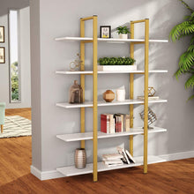 Load image into Gallery viewer, 5-Tier Bookshelf, Vintage Industrial Style 70 ‘’ H x 12’’ W x 47’’L - EK CHIC HOME