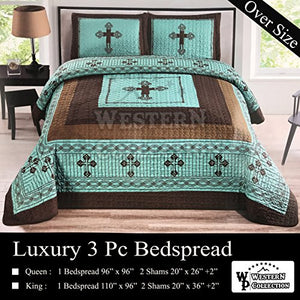 Western Peak 3 Pc Luxury Western Texas Cross Praying Cowboy - EK CHIC HOME