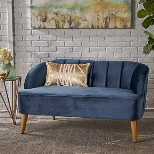 Scarlett Modern Cobalt Velvet Sofa - EK CHIC HOME