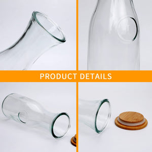 EK CHIC HOME 35oz Glass Bottle, Wine Decanter with Wooden Caps,(6pcs） - EK CHIC HOME