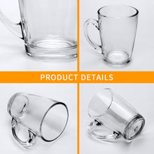 Load image into Gallery viewer, EK CHIC HOME Clear Glass Coffee Mugs, 7 OZ Espresso Mugs with Handle - EK CHIC HOME