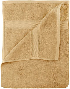 Premium 8 Piece Towel Set (Beige); 2 Bath Towels, 2 Hand Towels and 4 Washcloths - Cotton - Machine Washable, Hotel Quality, - EK CHIC HOME