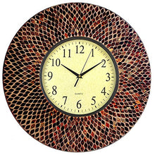Load image into Gallery viewer, 19&quot; Amber Mosaic Wall Clock with Coffee Cement - EK CHIC HOME