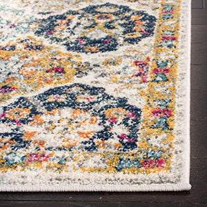 Madison Collection Cream and Multicolored Bohemian Chic Distressed Area Rug (5'1" x 7'6") - EK CHIC HOME