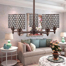 Load image into Gallery viewer, 5 Light Crystal Chandelier Lighting with Brown Finish - EK CHIC HOME