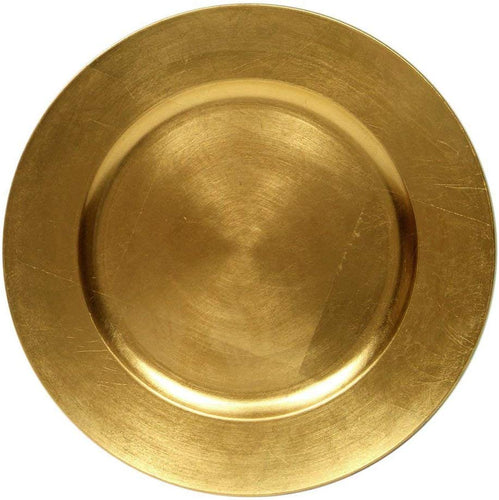 Round Charger Dinner Plates, Gold 13 inch, Set of 12 Perfect for Christmas - EK CHIC HOME