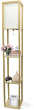 Load image into Gallery viewer, Storage Shelf Linen Shade Floor Lamp, 63.30 x 10.20 x 10.20 inches, Tan - EK CHIC HOME